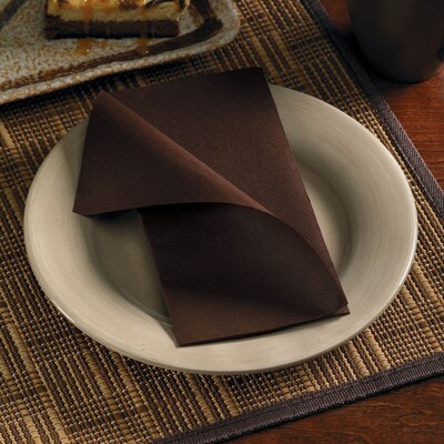 Hoffmaster FashnPoint Decorator Napkin, 3-ply, Chocolate, 100 Napkins/Pack, 8/Carton (200103)