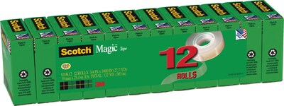 Scotch® Magic™ Tape Value Packs, 12 Rolls/Pack, 12/Carton