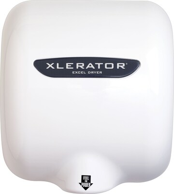 XLERATOR XL-BW 110-120V Hand Dryer with Noise Reduction Nozzle, White Thermoset Resin Cover