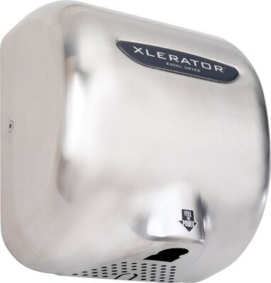 XLERATOR® XL-SBV 208-277V Hand Dryer with Noise Reduction Nozzle, Brushed Stainless Steel Cover