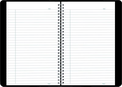 Rediform Twin Wirebound Poly Cover Notebook, 11 x 8 1/2, Black (B41.81)