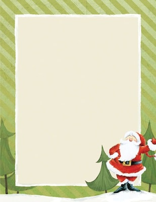 Masterpiece Studios Great Papers! Jolly Santa Claus Stationery, Green Stationery with Santa Claus De