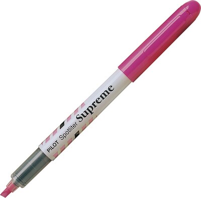 Pilot Spotliter Supreme Fluorescent Highlighters, Chisel Tip, Pink Ink, Dozen (16005)