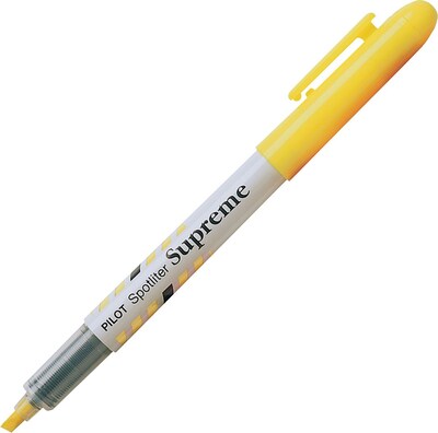 Pilot Spotliter Supreme Fluorescent Highlighters, Chisel Tip, Yellow Ink, Dozen (16008)