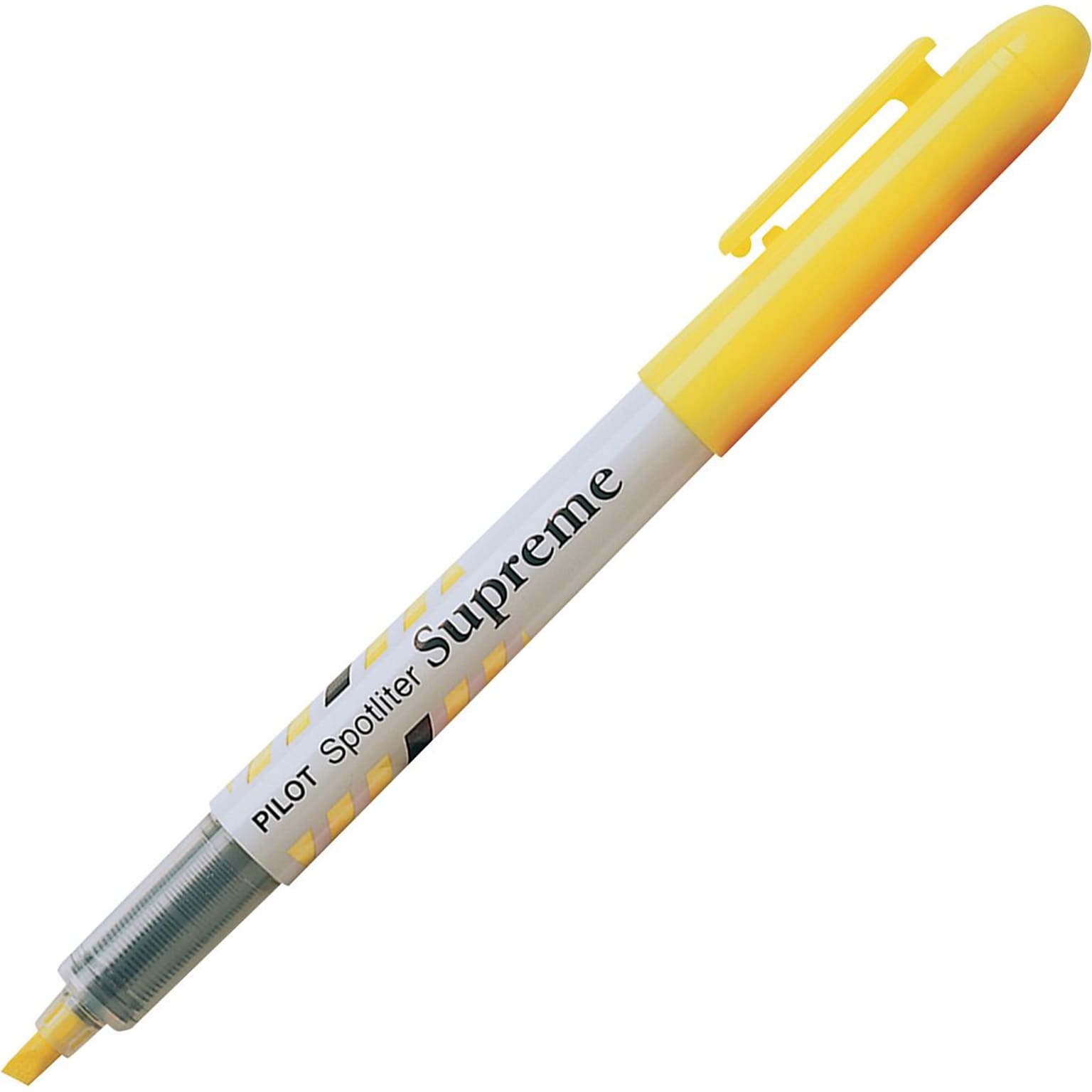 Pilot Spotliter Supreme Fluorescent Highlighters, Chisel Tip, Yellow Ink, Dozen (16008)