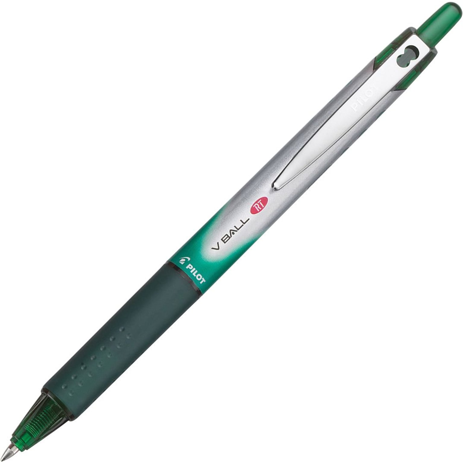 Pilot VBall RT Retractable Rollerball Pen, Fine Point, Green Ink (26209)