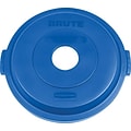 Rubbermaid Brute Bottle/Can Recycling Lid, 32 Gallon, Blue, 22 3/4H x 22 9/10W x 4 5/8D