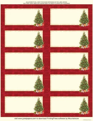 Great Papers® Holiday Shipping Labels Lacy Tree, 60/Count