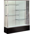 Waddell Spirit Series Display Case, 4-Shelf, Black, 72H x 60W x 16D