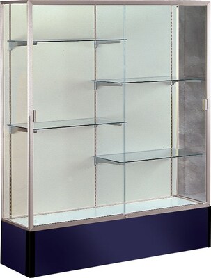 Waddell Spirit Series Display Case, 4-Shelf, Navy, 72H x 60W x 16D