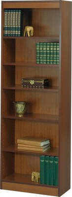 Safco® Veneer Bookcases, 6-Shelf, 24W, Cherry