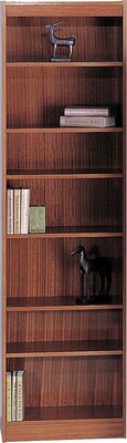 Safco® Veneer Bookcases, 7-Shelf, 24W, Cherry