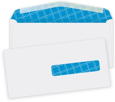 Quality Park Security Tinted #10 Window Envelope, 4 1/2 x 9 1/2, White, 500/Box (QUA21439)