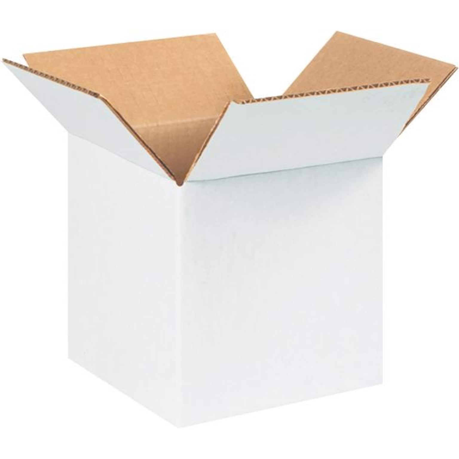 5 x 5 x 5 Shipping Boxes, 32 ECT, White, 25/Bundle (555W)
