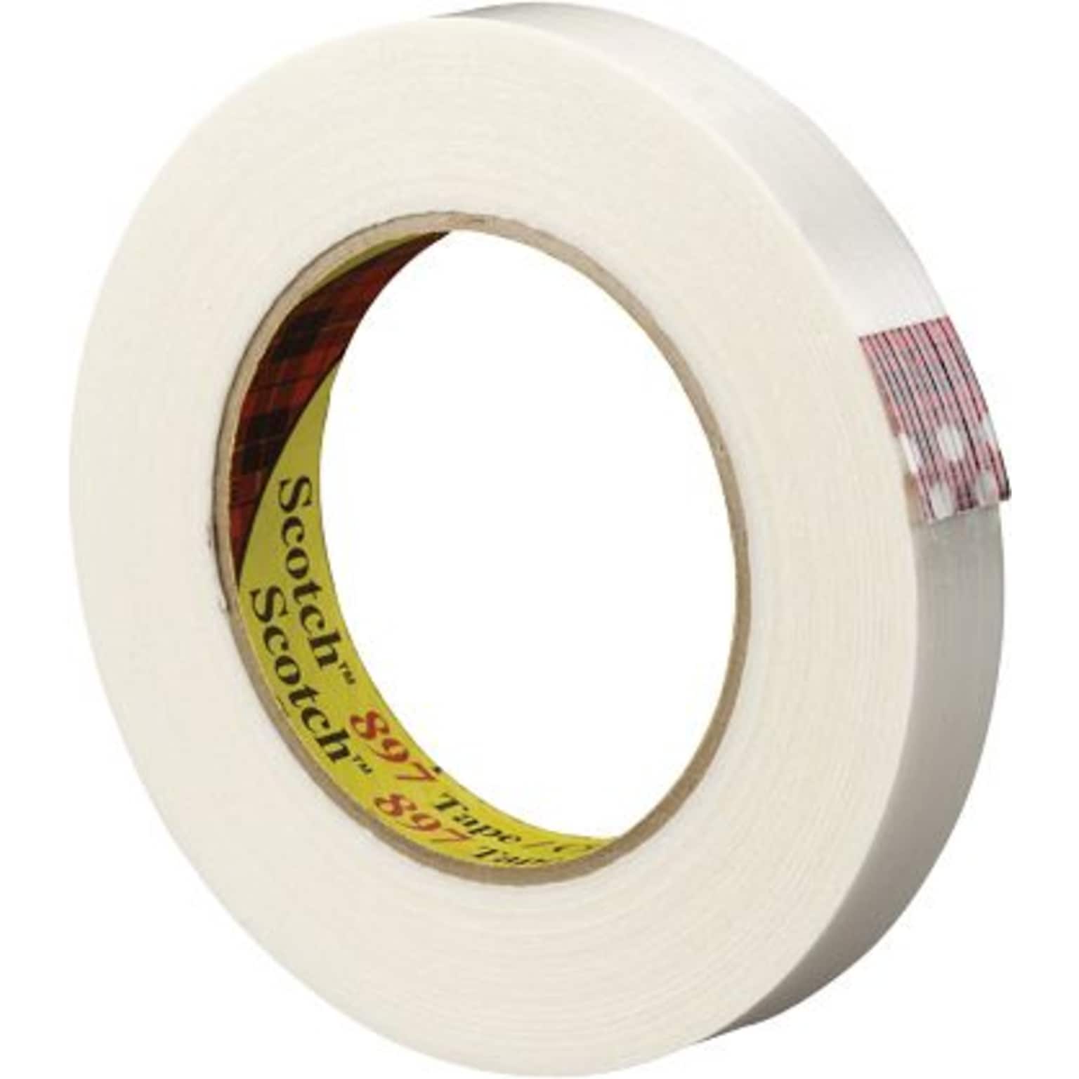 3M 897 6.0 Mil Strapping Tape, 2 x 60 yds., Clear, 6/Case (T9178976PK)