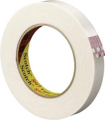 3M 897 6.0 Mil Strapping Tape, 1 x 60 yds., Clear, 12/Case (T91589712PK)