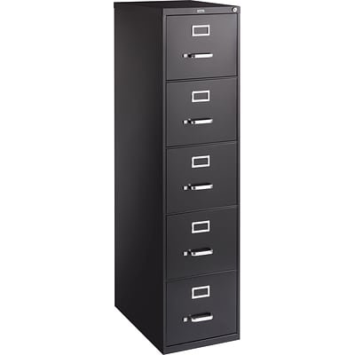 Quill Brand® Commercial 5 File Drawer Vertical File Cabinet, Locking, Black, Letter, 26.5D (21917D)