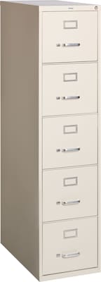 Quill Brand® Commercial 5 File Drawer Vertical File Cabinet, Locking, Putty/Beige, Letter, 26.5D (2