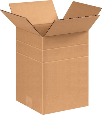 8.5 x 8.5 x 12 Multi-Depth Shipping Boxes, 32 ECT, Brown, 25/Bundle (MD8812R)