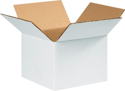 8 x 8 x 6 Shipping Boxes, 32 ECT, White, 25/Bundle (886W)