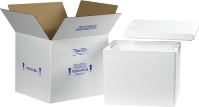 13.75 x 11.75 x 11.87 Insulated Shipping Containers, 32 ECT, White, Each (238C)