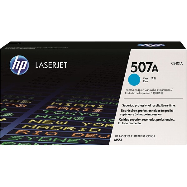 HP 507A Cyan Standard Yield Toner Cartridge (CE401A)