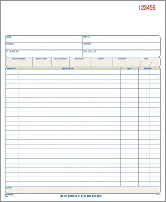 Adams 2-Part Carbonless Work Orders, 8.375 x 10.4375, 50 Sets/Book (DC8100)