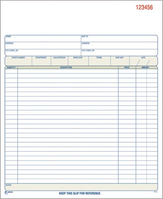 Adams 2-Part Carbonless Work Orders, 8.375" x 10.4375", 50 Sets/Book (DC8100)