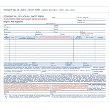 Bill Of Lading, short forms, 4 Part