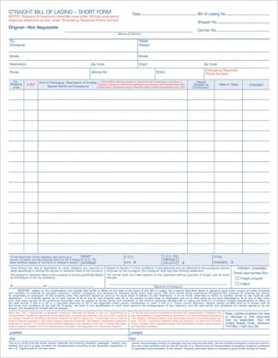 TOPS® Bill of Lading Unit Set, Ruled, 4-Part Carbonless, 11-7/16 x 8-1/2, 50/Pack (3847)