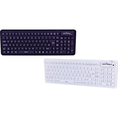 Seal Shield Seal Glow™ Silicone Keyboard, S106G2, Black