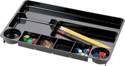 Officemate® Drawer Organizer Tray, 9 Compartments, Black, 1 1/2H x 14W x 9D