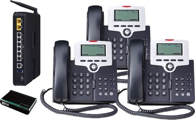 Xblue® X50 “Self-Install” VoIP Telephone System Bundle; 3-Pack, Charcoal