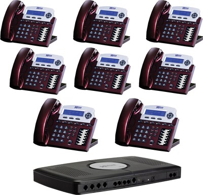Xblue® X16 Self-Install Digital Telephone System Bundle, 8-Pack, Red