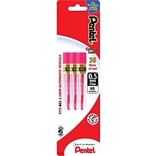Pentel Lead Refill, 0.5mm, 12/Leads, 3/Pack (PPR5BP3-K6)
