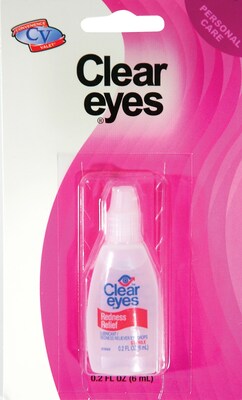 Clear Eyes® Travel Size Eye Drops, 0.2-oz., 6/Box