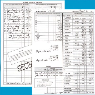 Dome Simple Weekly Bookkeeping Record, 8.75" x 11.25", Black (600)