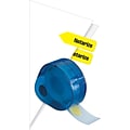 Redi-Tag Notarize Flags with Dispenser, Yellow, 120/Pack (60435)