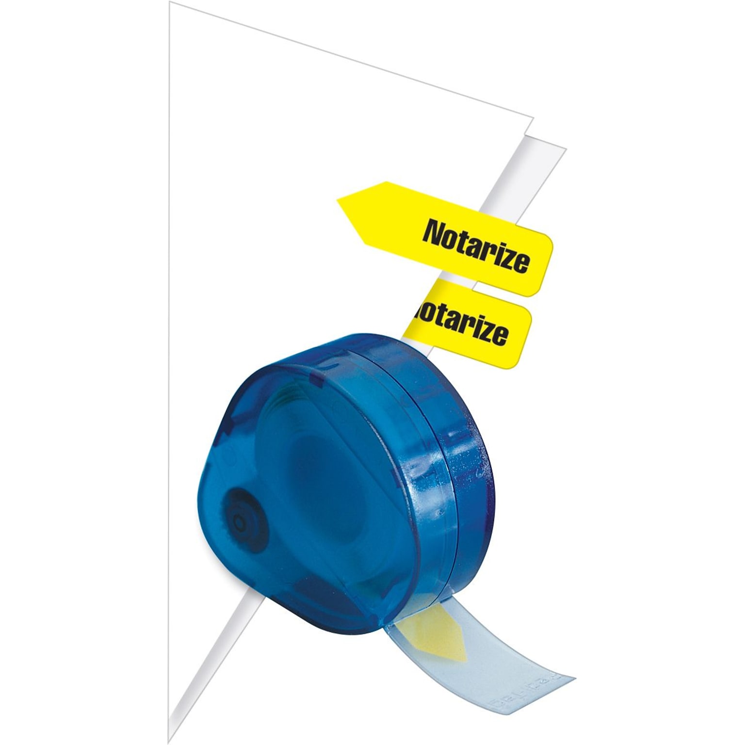 Redi-Tag Notarize Flags with Dispenser, Yellow, 120/Pack (60435)