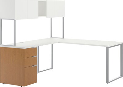 HON VOI® Bundle Solutions Contemporary L-Station Desk, Harvest/Silver Mesh, 72 x 72
