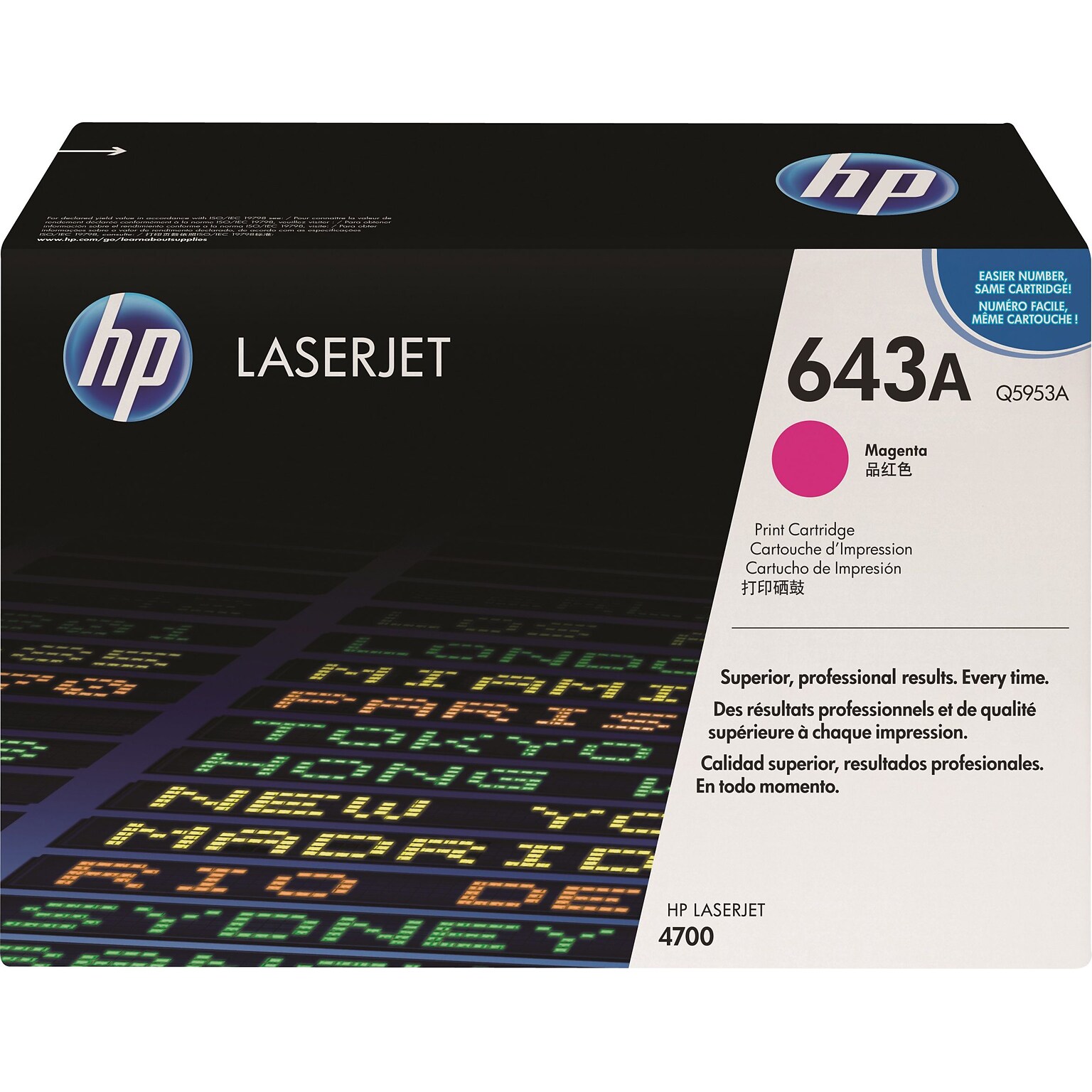 HP 643A Magenta Standard Yield Toner Cartridge   (Q5953A)