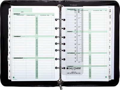 Day-Timer® Aristo Slim Bonded Leather Zip Closure Starter Set, Black