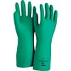 Ansell® Sol-Vex® Unsupported Nitrile Gloves, Flock Lined, Straight Cuff, Size 8, Green, 12 Pair/Box