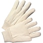 Anchor Brand Canvas Gloves, Cotton, Knit-Wrist Cuff, Men's Size, Unlined, White, 12 Pair/Box