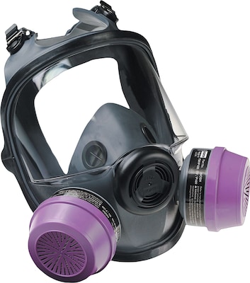 North® Safety Full Facepiece Respirator, 5400 Series, Elastomer, Reusable, Medium/Large