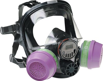 North Safety Full Facepiece Respirator, Hard-Coated Polycarbonate, Regular