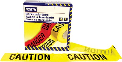North Safety Barricade Tapes, Caution, Yellow, 1000 Length