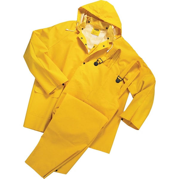 Anchor Brand Rainsuits, PVC/Polyester, M Size, Front Closure, Yellow