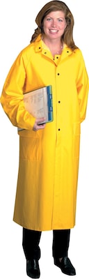 Anchor Brand Raincoats, PVC/Polyester, 2XL Size, Snap Front Closure, Yellow, 2-Pockets