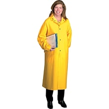Anchor Brand Raincoats, PVC/Polyester, L Size, Snap Front Closure, Yellow